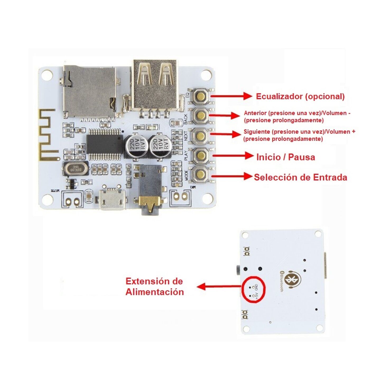 Módulo Amplificador Bluetooth de Alta Potencia XY-P15W - SANDOROBOTICS